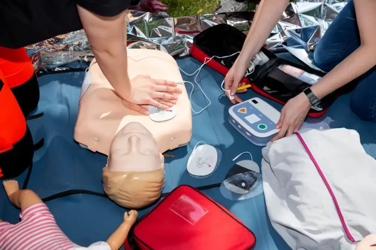 CPR and AED demonstration.
